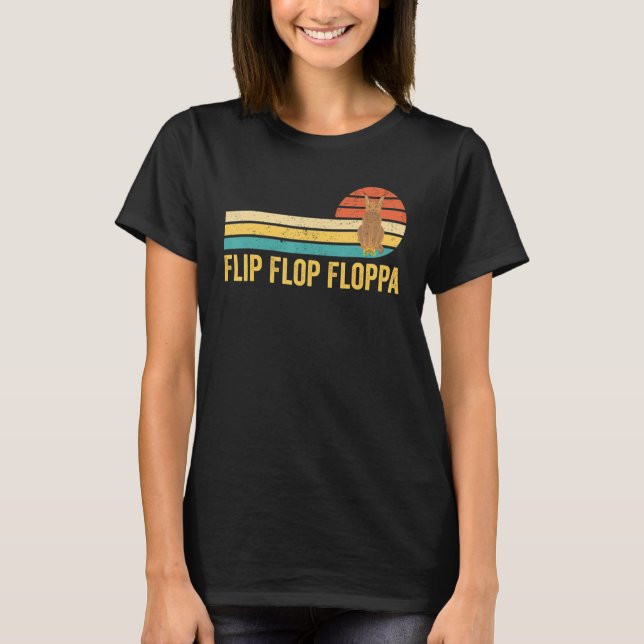 T-shirt Big Floppa Caracal Chat Mème Retro Flip Flop Flopp (Devant)