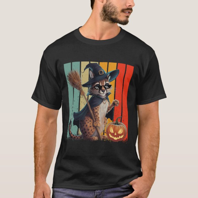 T-shirt Big Floppa Mème Caracal Chat Halloween (Devant)