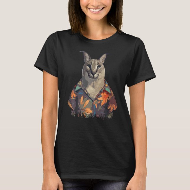 T-shirt Big Floppa Mème chat mignon drôle Caracal Cat hawa (Devant)