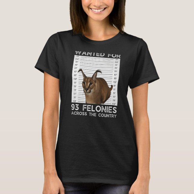 T-shirt Big Floppa Recherché Caracal Chat Meme (Devant)
