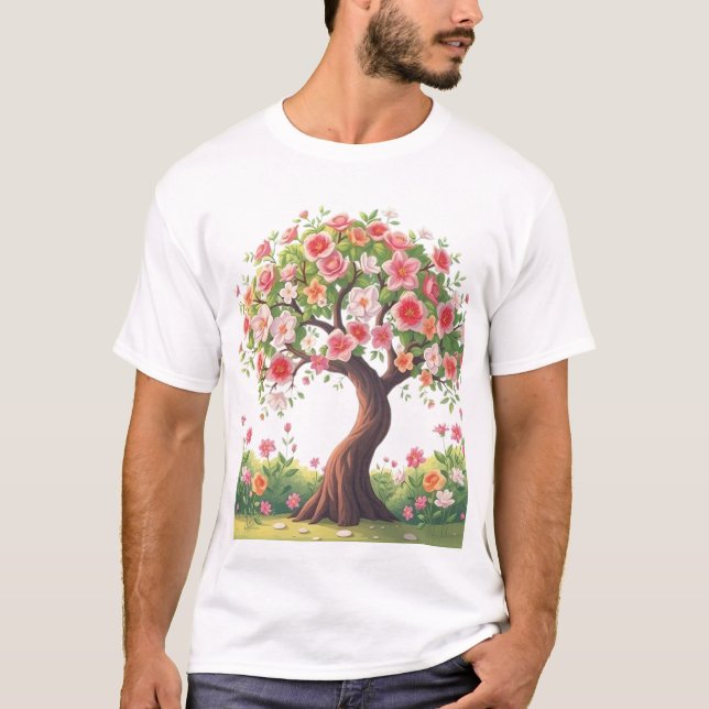 T-shirt Big Flowers Tree (Devant)
