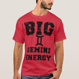 T-shirt Big Gemini Astrologie de l'énergie Mai Juin Annive