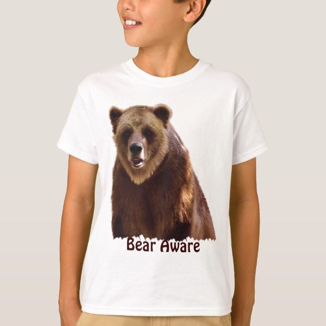 T-shirt Big Grizzly Bear Wildlife Art Cadeau (Devant)