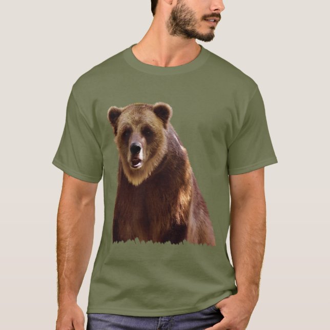 T-shirt Big Grizzly Bear Wildlife Art Cadeau (Devant)