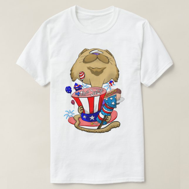 T-shirt Big Head 4 juillet Cat (Design devant)