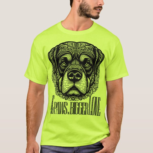 T-shirt Big Paws, Bigger Love - Rottweiler (Devant)