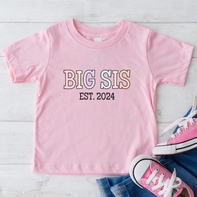 T-Shirt Big Sis Est 2024 Chemise | Faire-part bébé (Créateur téléchargé)