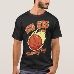 T-shirt Big Sis Of The Birthday Boy Basketball Famille Ann