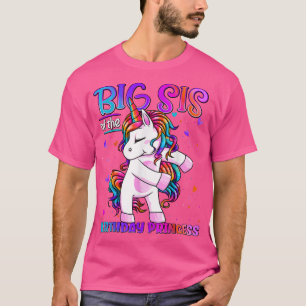 T-shirt Big Sis of the Birthday Princess Flossing Unicorn