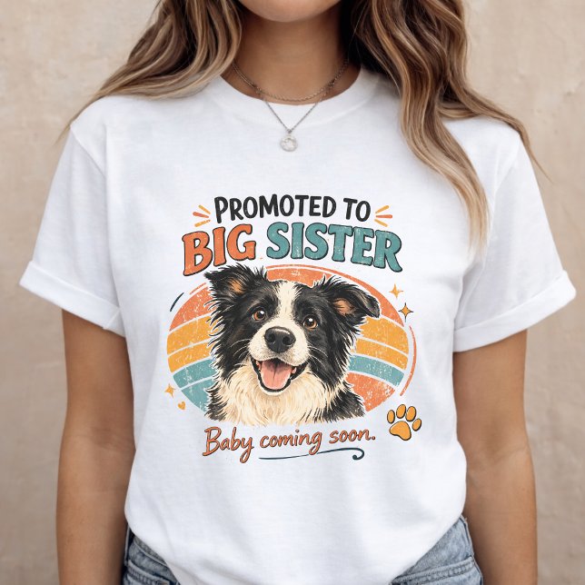 T-shirt Big Sister Announcement Dog Baby Reveal (Créateur téléchargé)