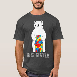 T-shirt Big Sister Bear Autism Awareness T Shirt ve Mom