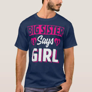 T-shirt Big Sister Dit Girl mignonne Genre Revete Team Ros