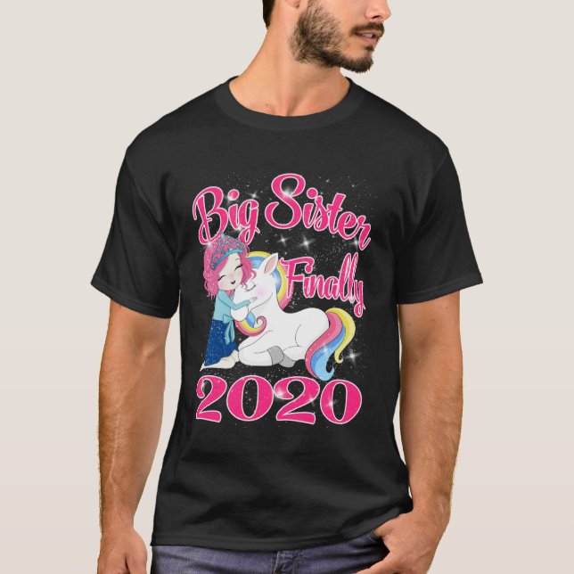 T-shirt Big Sister Finally Unicorn 2020 (Devant)