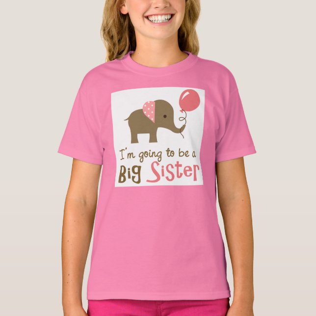 T-shirt Big Sister to be - Mod Elephant (Devant)