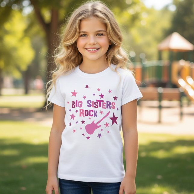 T-shirt Big Sisters Rock pour enfants (Big sisters rock girl's t-shirt.)
