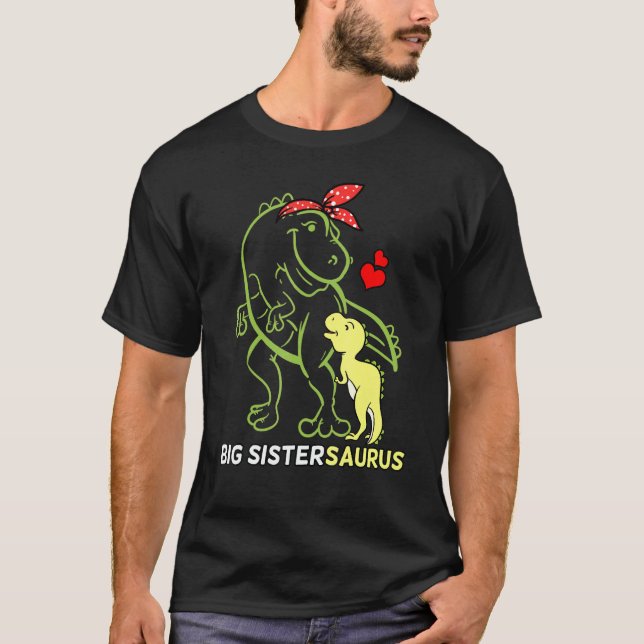 T-shirt Big Sistersaurus Soeur Dinosaur Baby (Devant)