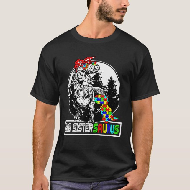 T-shirt Big Sistersaurus T Rex Dinosaur Big Sister Saurus  (Devant)