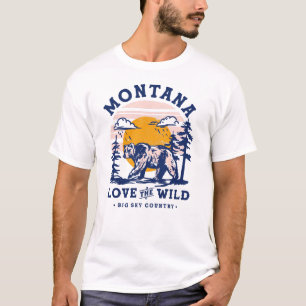 T-shirt Big Sky Country Montana. Ours cool Retro Grizzly