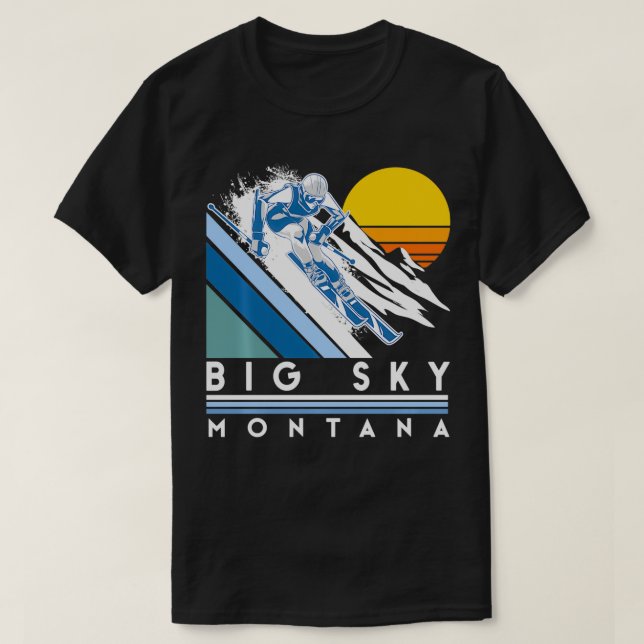T-shirt Big Sky Montana Retro Ski (Design devant)