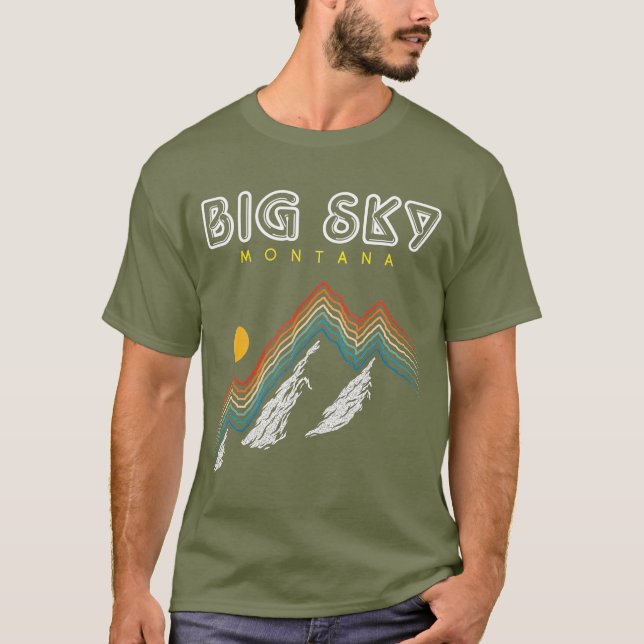 T-shirt Big Sky Montana Station de ski 1980 Retro (Devant)