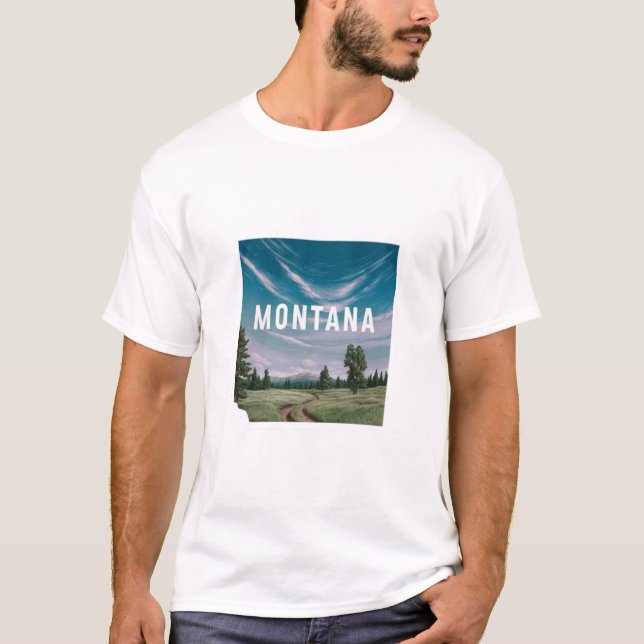 T-shirt big sky montana sticker (Devant)