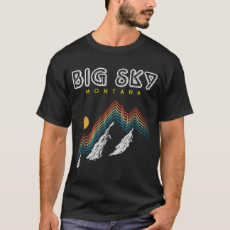 T-shirt Big Sky Montana - USA Station de ski 1980 Retro Co