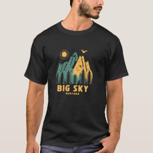 T-shirt Big Sky Mountains Montana Randonnée Extérieur Vint