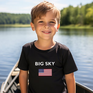 T-shirt Big Sky USA American Flag Couleur foncée