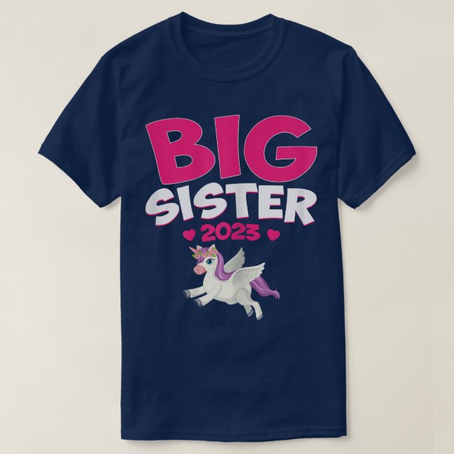 T-shirt Big Soeur 2023 Frères Faire-part Unicorne (Design devant)