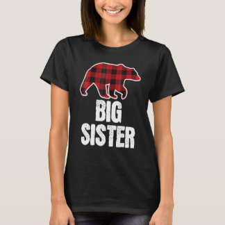 T-shirt Big Soeur Oear Pajama de Noël Rouge Plaid Buffalo