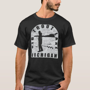 T-shirt Big Trout Lake Ice Fishing Michigan