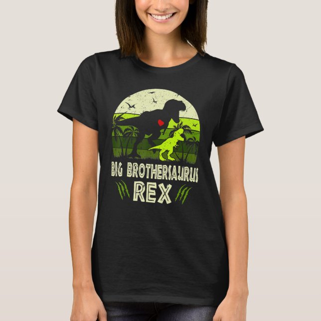 T-shirt Bigbrosaurus Rex Dinosaur Big Bro Saurus Brother F (Devant)