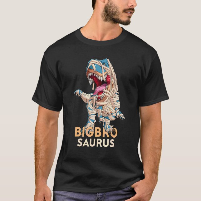 T-shirt Bigbrosaurus Rex Dinosaure Big Bro Saurus Frère F (Devant)