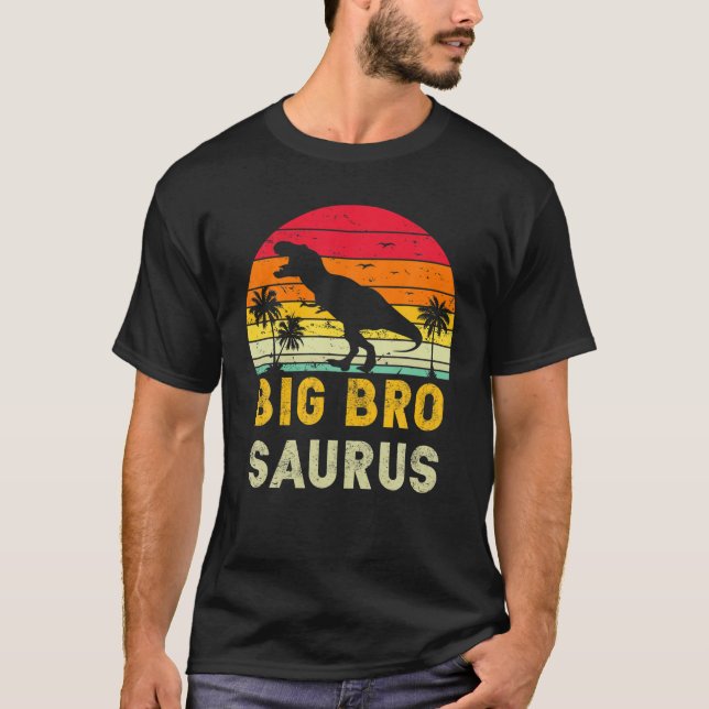 T-shirt Bigbrosaurus T Rex Dinosaur Big Brother Saurus Ret (Devant)