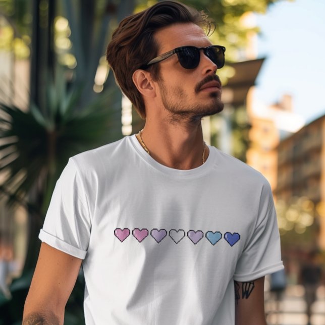 T-shirt Bigender Drapeau Pixel Coeur (Créateur téléchargé)