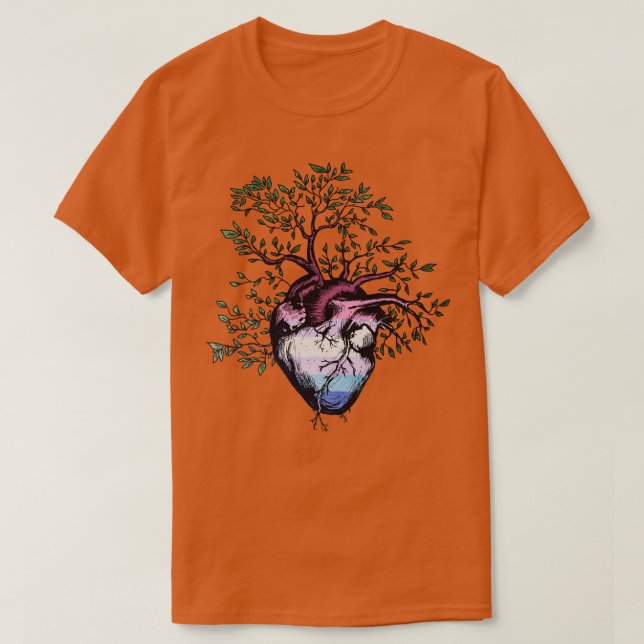 T-shirt Bigender Heart Tree of Life (Design devant)