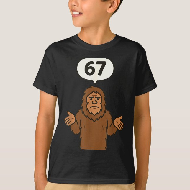 T-shirt Bigfoot 67 Meme Six Seven Funny Sasquatch  (Devant)