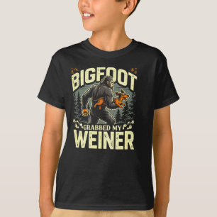T-shirt Bigfoot a attrapé mon hot-dog humour de camping dr