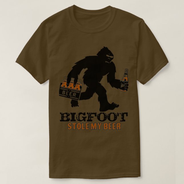 T-shirt bigfoot a volé ma bière sasquatch yeti campings ou (Design devant)