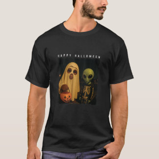 T-shirt Bigfoot Alien Funny Halloween Trick Treat Porte Ca
