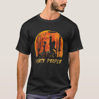 T-shirt Bigfoot Alien Je déteste Personnes Citrouille Hall