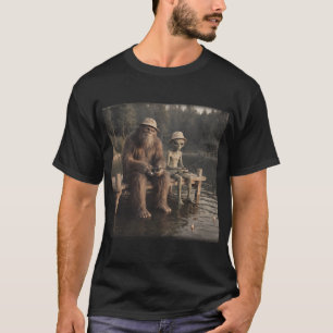 T-shirt Bigfoot Alien Pêche Drôles Hommes UFO Sasquatch Am