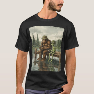 T-shirt Bigfoot Alien Pêche - Vintage Hommes Ufo Sasquatch