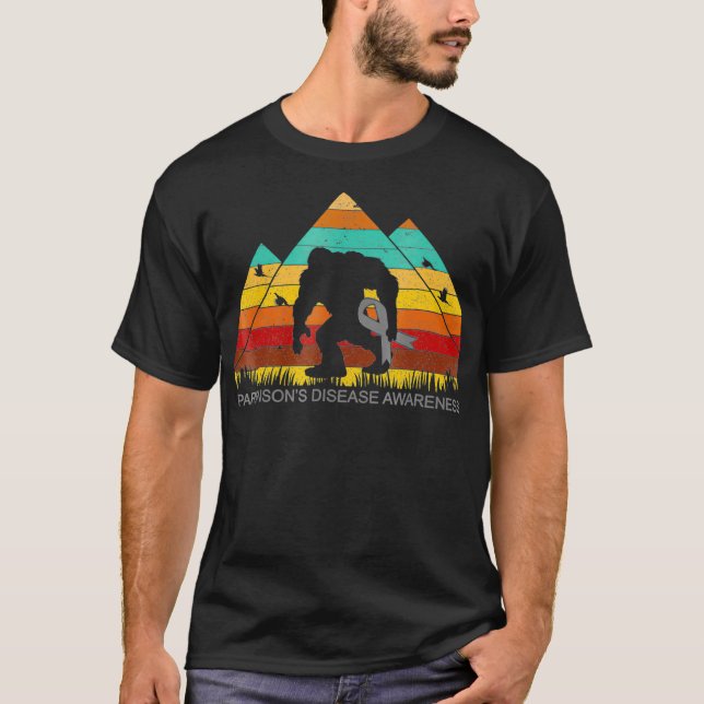 T-shirt Bigfoot apporter le ruban PARKINSONS MALADIE drôle (Devant)