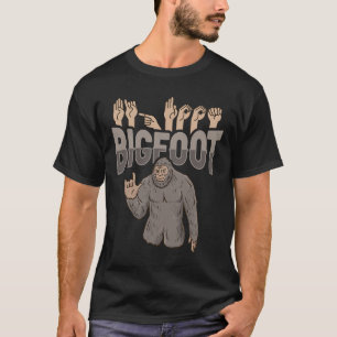 T-shirt Bigfoot Asl Gesture main Sourde perte d'ouïe Adjud