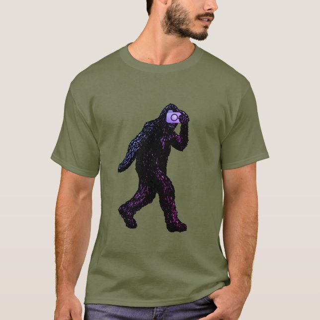 T-shirt Bigfoot avec caméra - Drôle de la photographie Sel (Devant)
