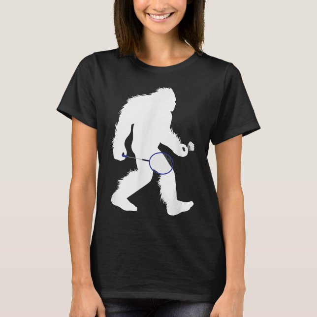 T-shirt Bigfoot Badminton Player Sasquatch Shuttle (Devant)