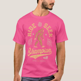 T-shirt Bigfoot Cacher Et Chercher Champion Drôle Sasquatc