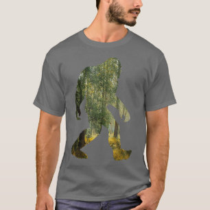 T-shirt Bigfoot Cacher Et Chercher Vert Nature Double Expo