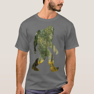T-shirt Bigfoot Cacher Et Chercher Vert Nature Double Expo